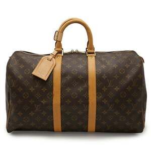 LOUIS VUITTON Authentic Brown Monogram Keepall 45 Boston Bag